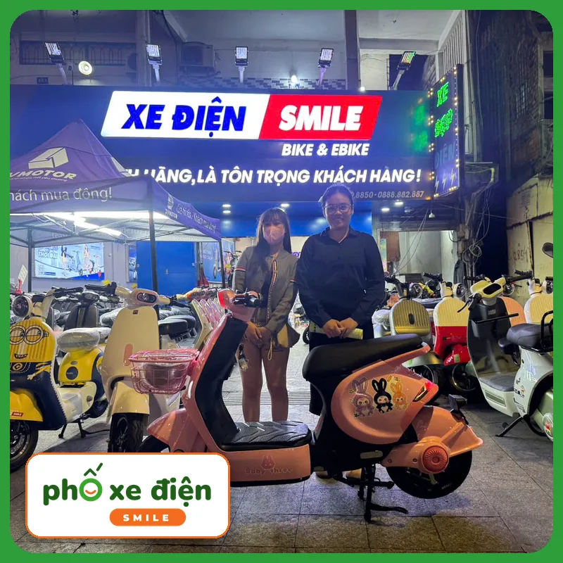 Khách nhận xe tại Xe Điện Smile