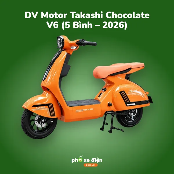 Xe Điện DVMOTOR Takashi Chocolate V6 (5 Bình – 2026)