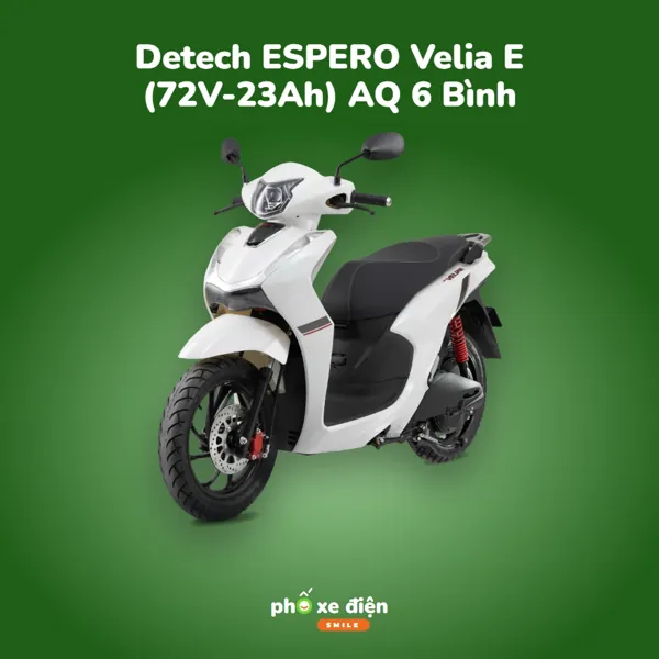 Xe Máy Điện Detech ESPERO Velia E (72V-23Ah) AQ 6 Bình