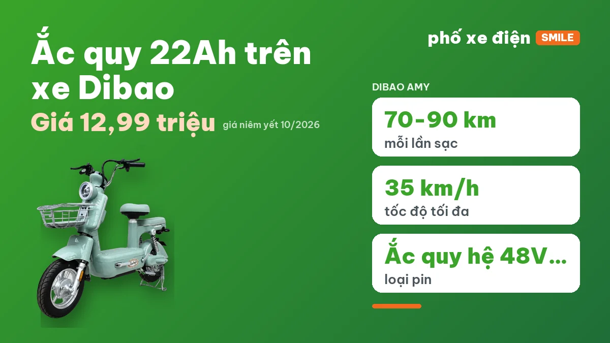 Ắc quy 22Ah trên xe điện Dibao