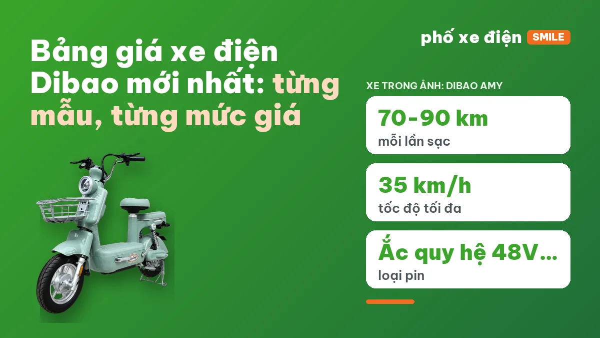 Bảng giá tám mẫu xe điện Dibao theo từng mức giá
