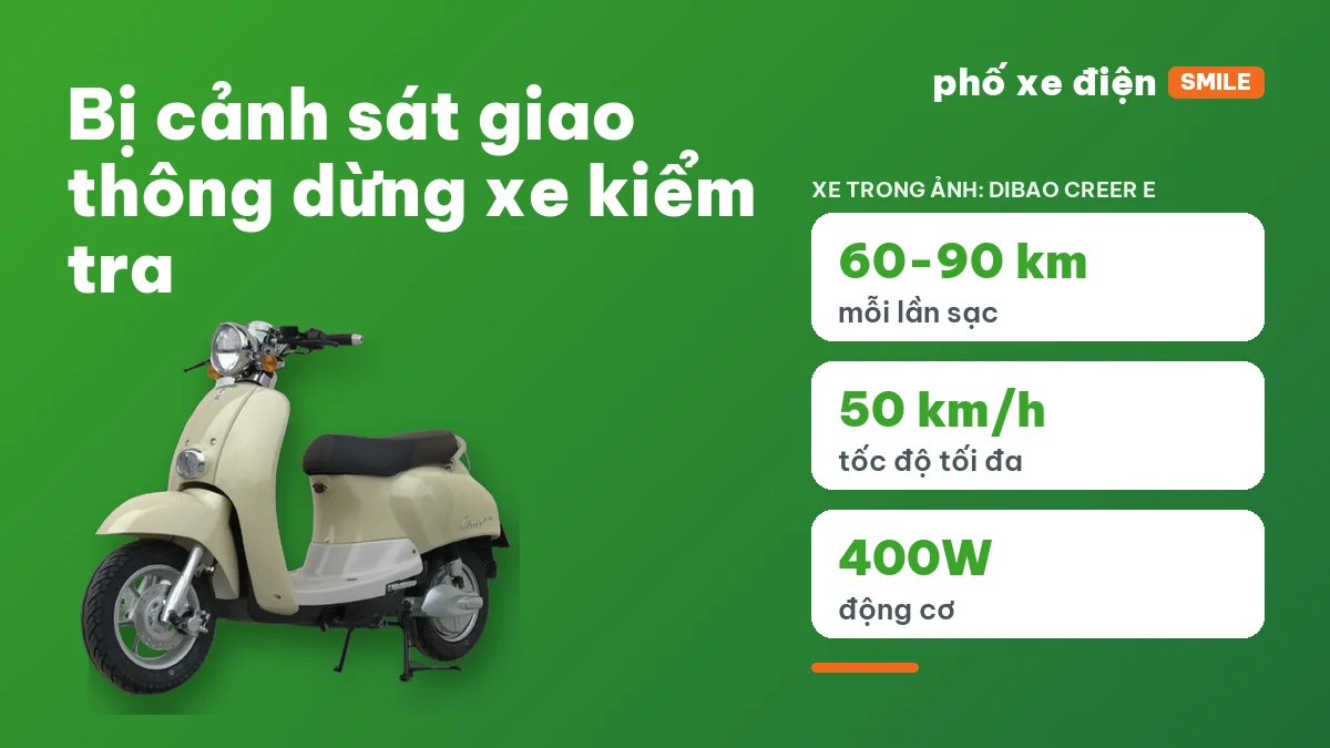 Người lái xe máy điện bị dừng xe kiểm tra theo Điều 72