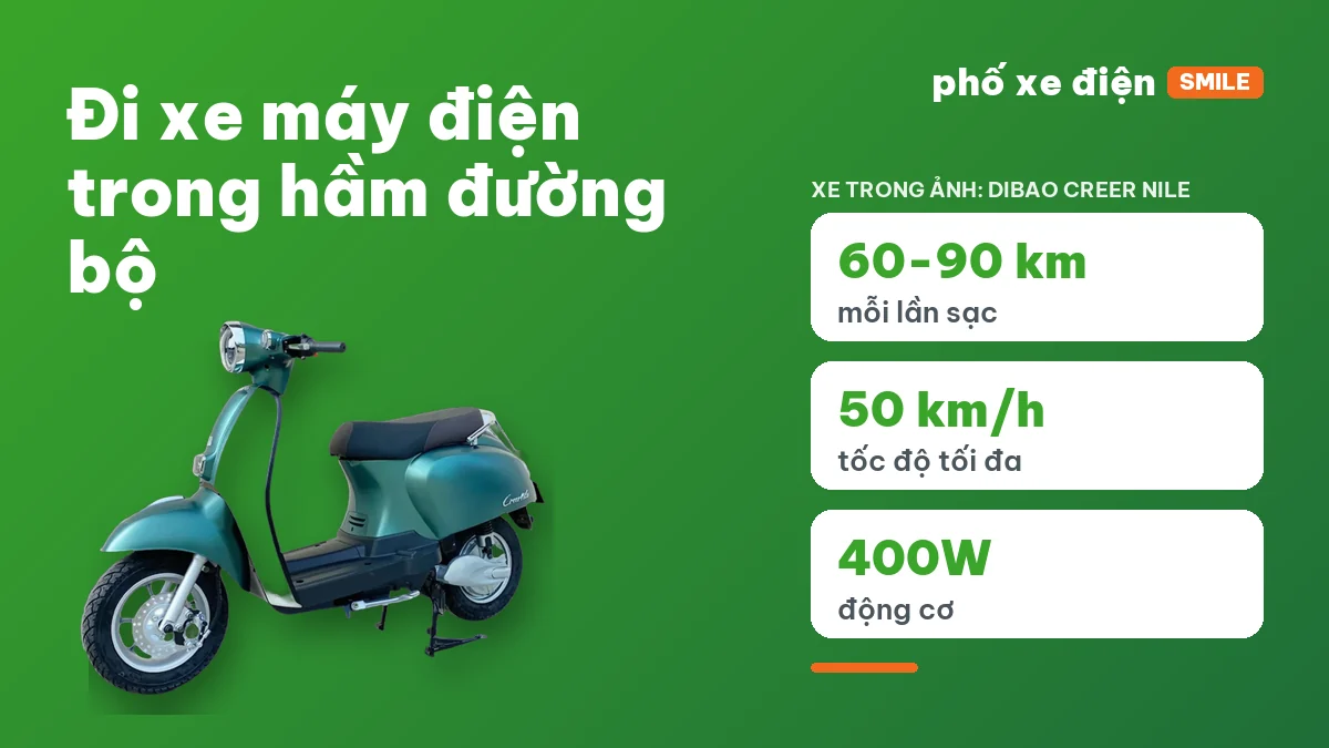 Đi xe máy trong hầm đường bộ bật đèn chiếu gần