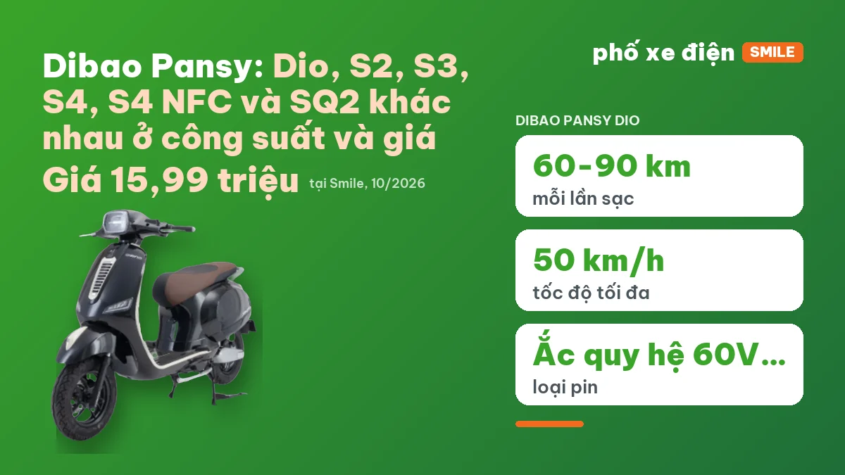 Bảy mẫu xe điện Dibao Pansy Dio, S2, S3, S4 và SQ2 đặt cạnh nhau