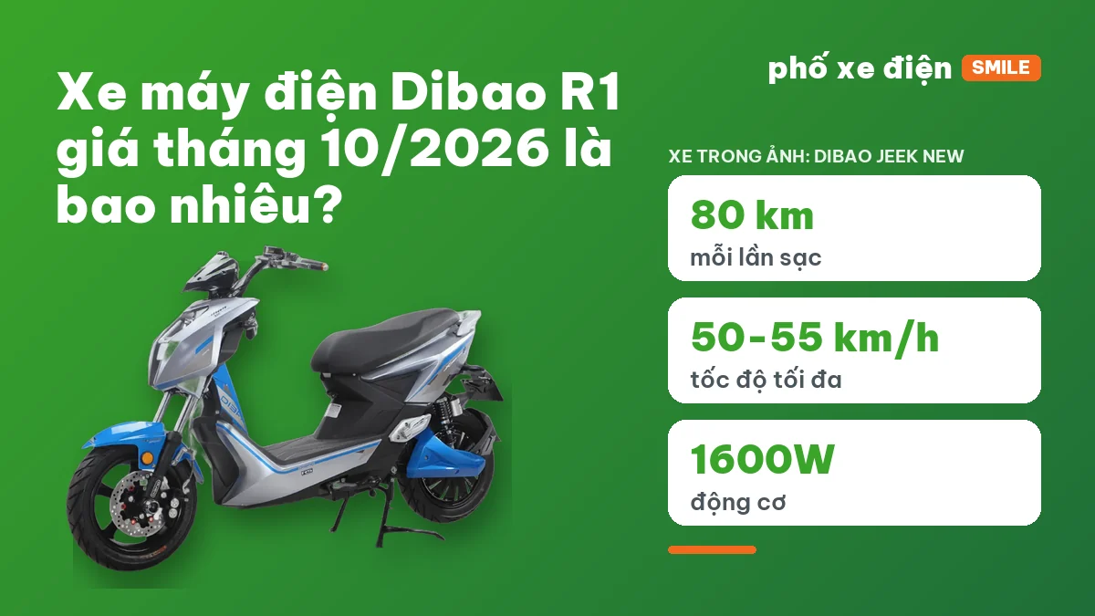 Xe máy điện Dibao R1 dựng trước cửa hàng buổi chiều