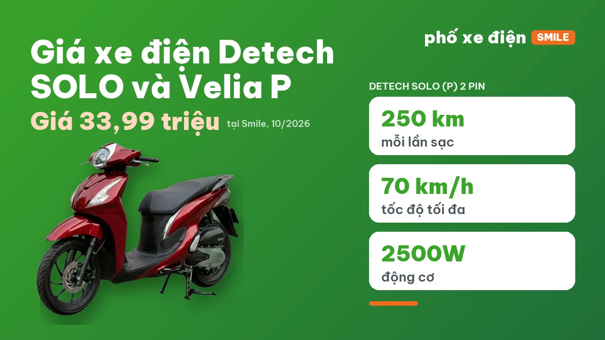 Xe điện Detech SOLO và Velia P trong showroom