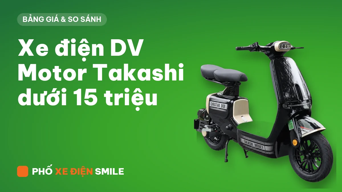 Các mẫu xe điện Takashi xếp cạnh nhau trong cửa hàng