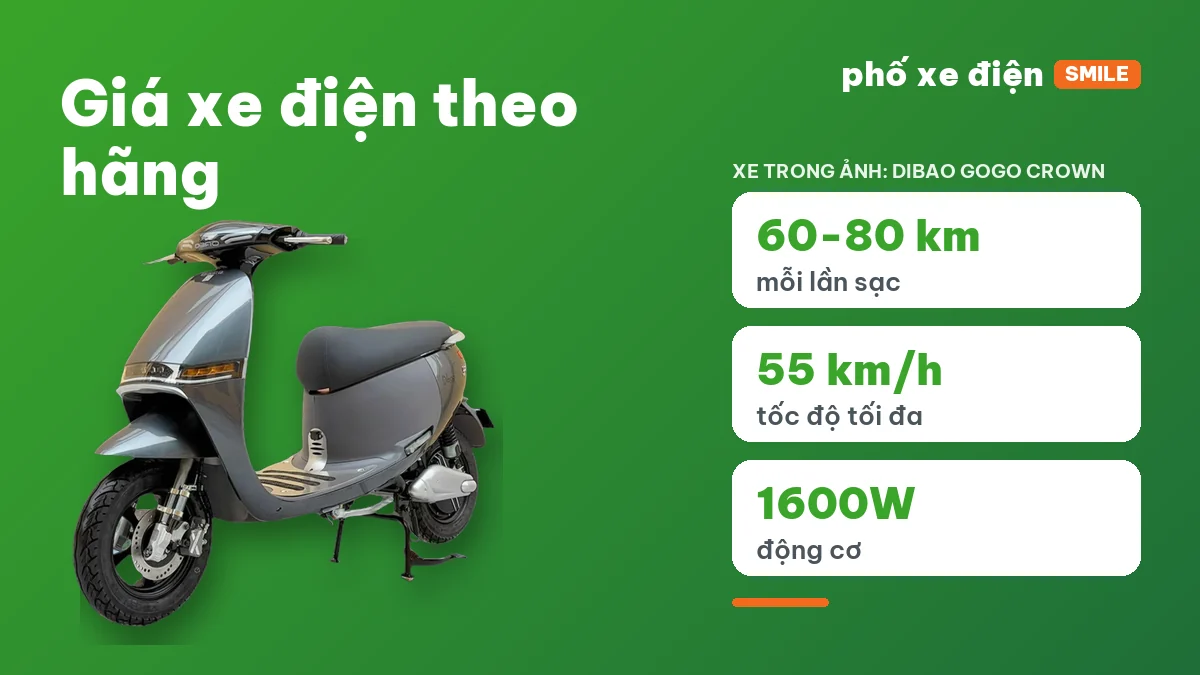 Giá xe điện theo hãng Yaka, Dibao, Takashi, Detech và Kazuki