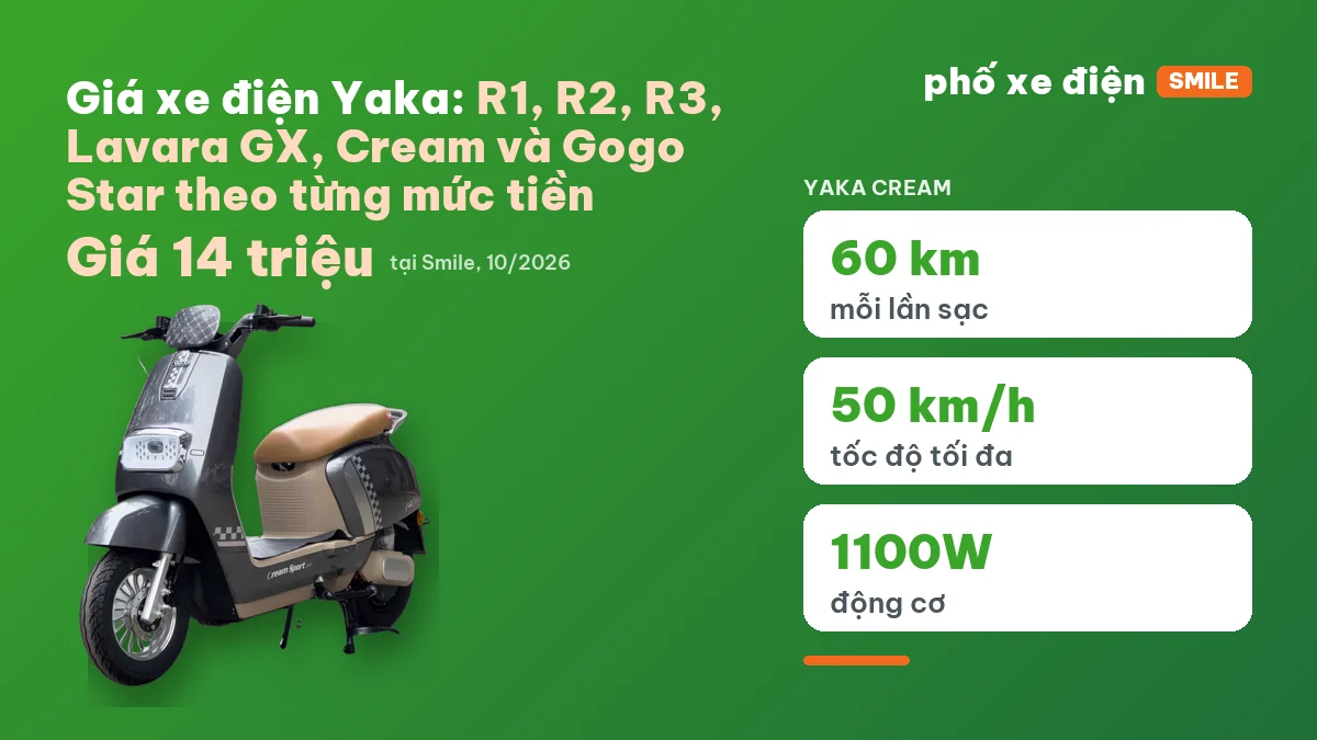 Các mẫu xe điện Yaka minh họa bảng giá từ 10.990.000 đồng