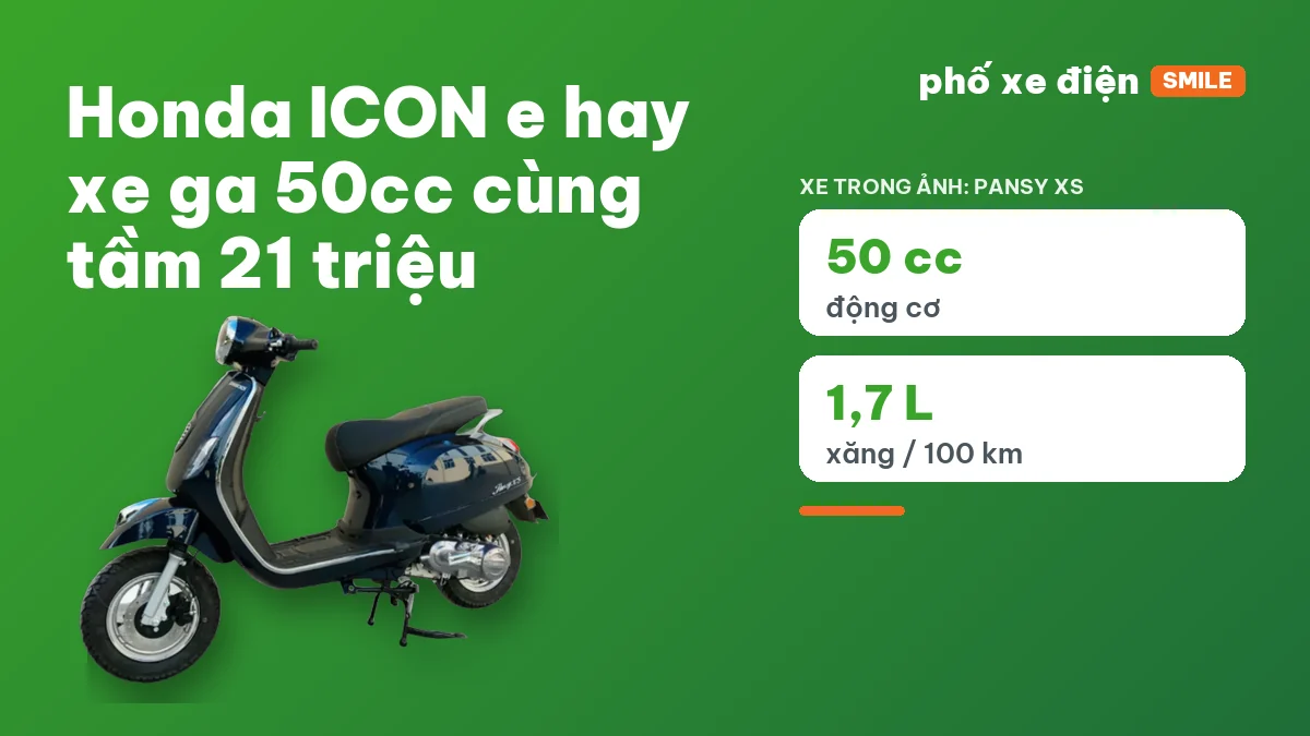 Honda ICON e và xe ga 50cc cùng tầm 21 triệu đặt cạnh nhau