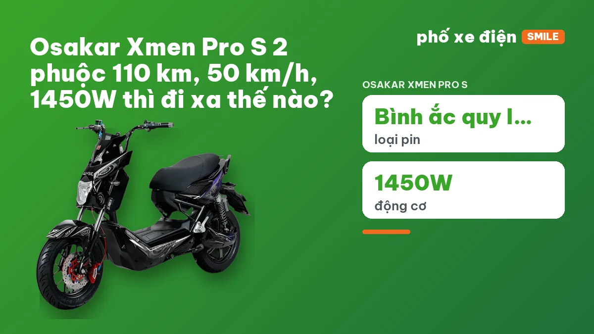 Xe máy điện Osakar Xmen Pro S 2 phuộc đỗ trước cửa hàng