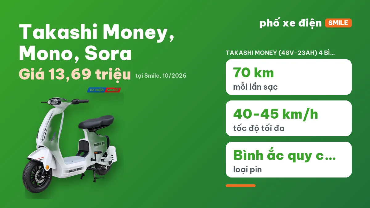 Hai xe máy điện Takashi đặt cạnh nhau để so sánh bản 48V và bản 60V