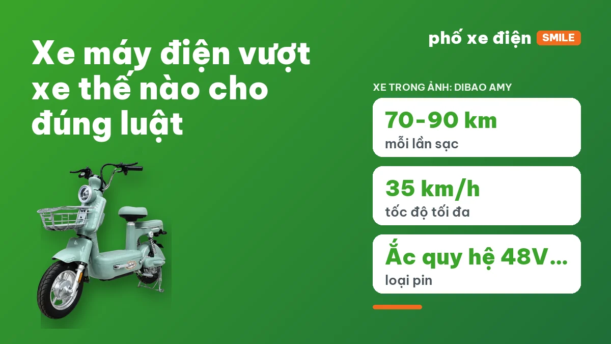 Xe máy điện chạy trên đường một làn mỗi chiều
