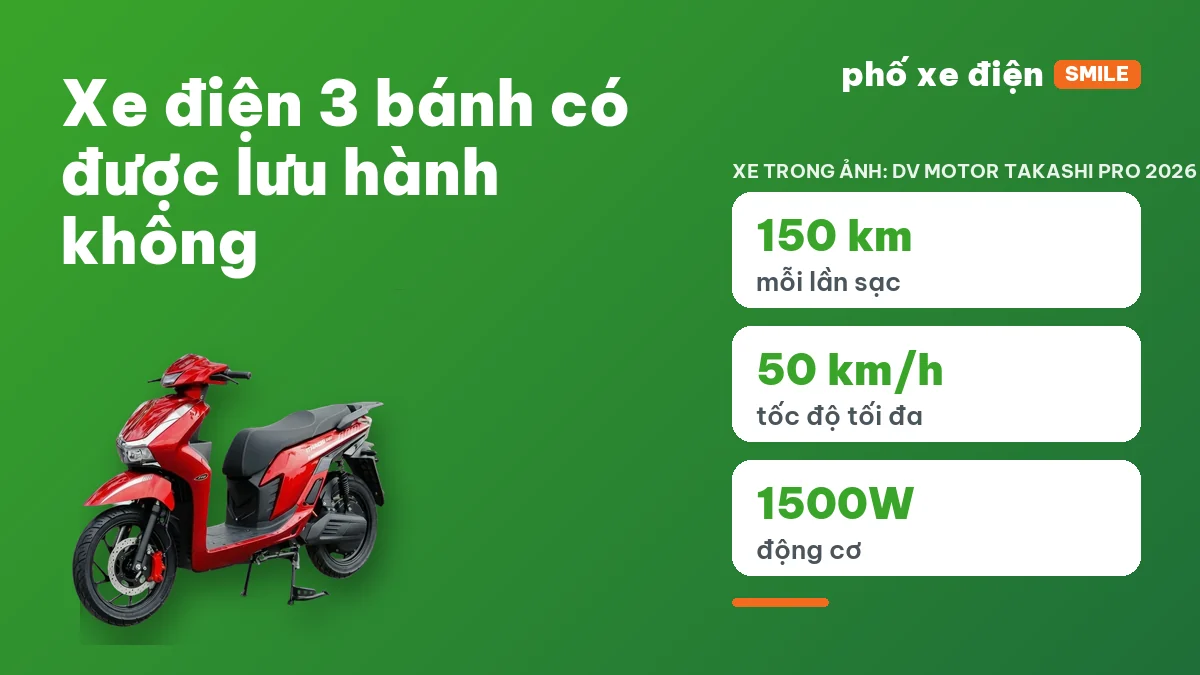 Xe điện 3 bánh có được lưu hành không