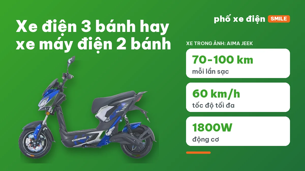 So sánh xe điện 3 bánh và xe máy điện 2 bánh