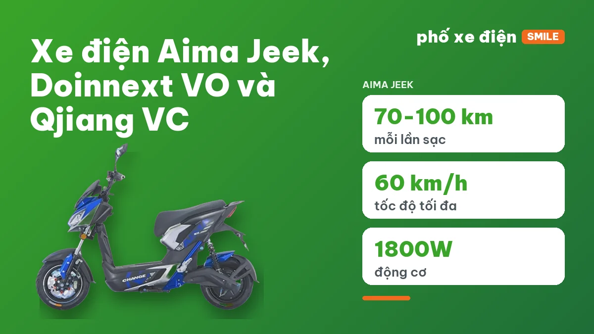 Ba mẫu xe điện Aima Jeek, Doinnext VO và Qjiang VC