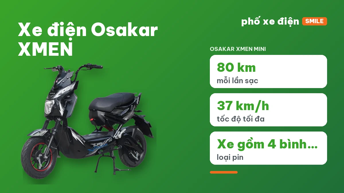 Xe điện Osakar XMEN Mini, Pro S, Pro X và New 2025
