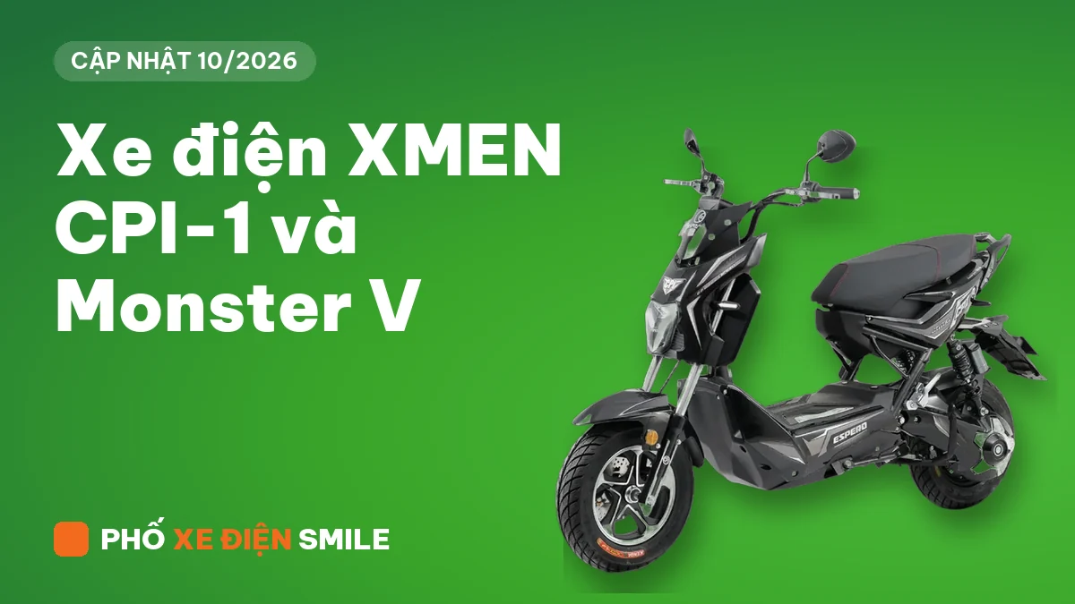 Hai xe điện XMEN dáng thể thao đỗ cạnh nhau