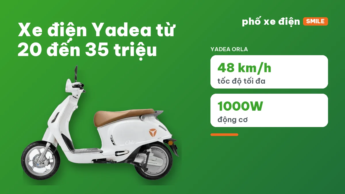 So sánh xe điện Yadea 20–35 triệu tháng 10/2026