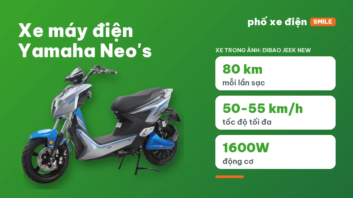Xe máy điện Yamaha Neo's màu hồng xám trên nền cam Phố Xe Điện Smile