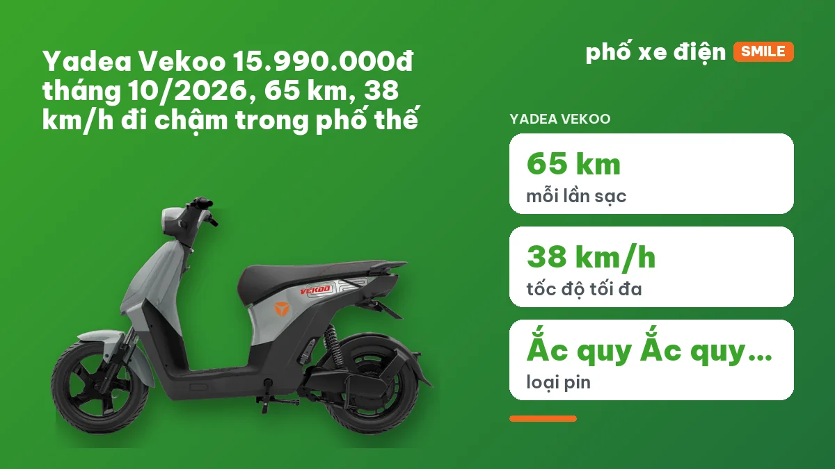 Xe máy điện Yadea Vekoo đỗ ở góc phố buổi sáng